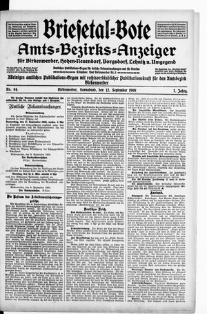 Briesetal-Bote vom 12.09.1908