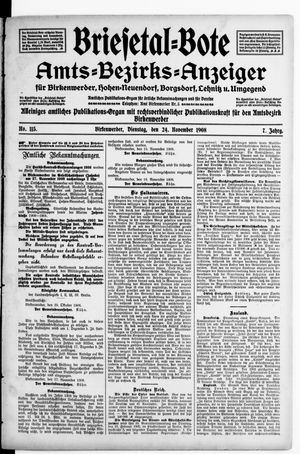Briesetal-Bote on Nov 24, 1908