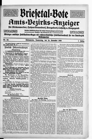 Briesetal-Bote vom 26.11.1908
