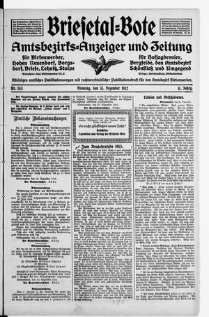 Briesetal-Bote vom 31.12.1912