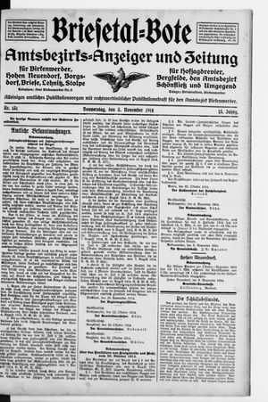 Briesetal-Bote vom 05.11.1914