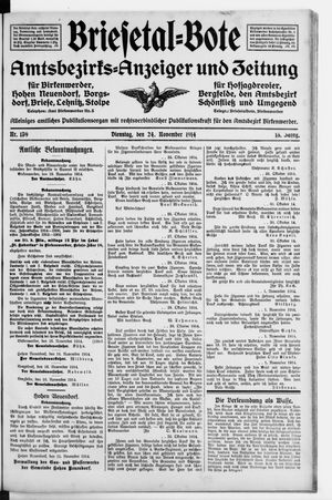 Briesetal-Bote vom 24.11.1914
