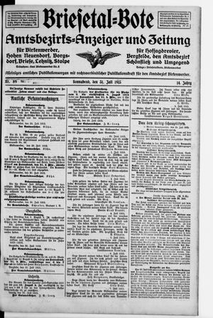 Briesetal-Bote vom 31.07.1915