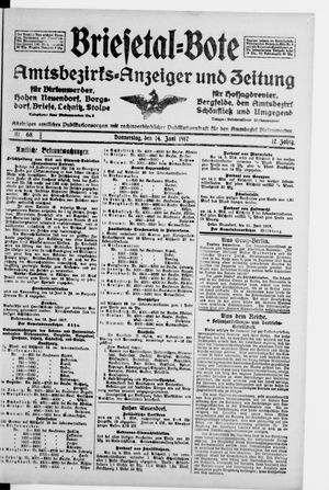 Briesetal-Bote vom 14.06.1917
