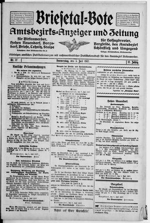 Briesetal-Bote vom 05.07.1917