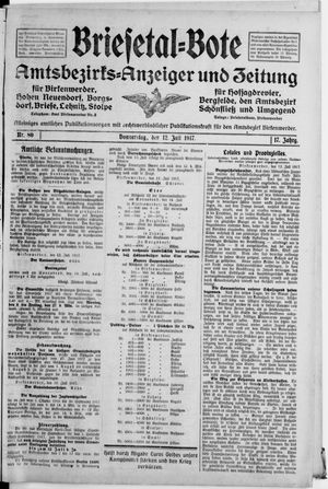 Briesetal-Bote vom 12.07.1917