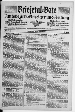 Briesetal-Bote vom 16.08.1917