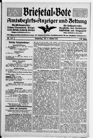 Briesetal-Bote vom 25.10.1917