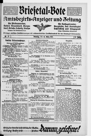 Briesetal-Bote vom 26.03.1918