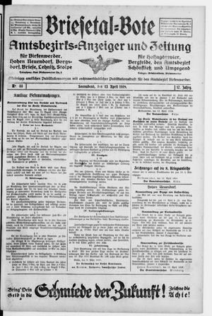 Briesetal-Bote vom 13.04.1918