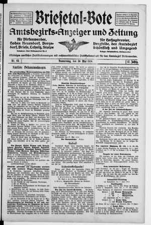 Briesetal-Bote vom 30.05.1918
