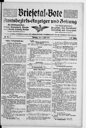Briesetal-Bote vom 04.06.1918