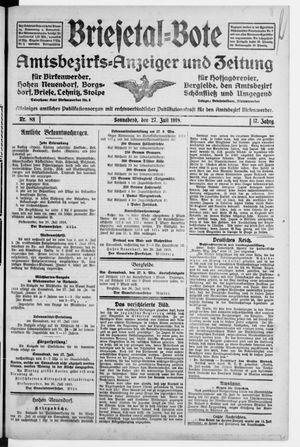 Briesetal-Bote vom 27.07.1918