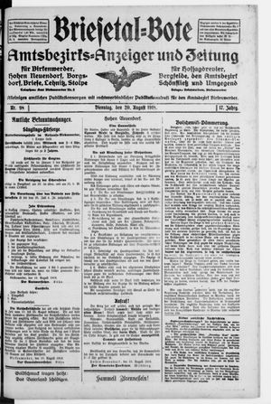 Briesetal-Bote vom 20.08.1918