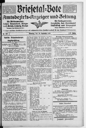Briesetal-Bote vom 10.09.1918