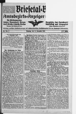 Briesetal-Bote vom 12.11.1918