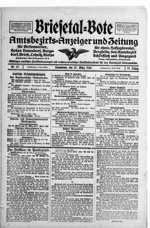 Briesetal-Bote vom 27.03.1920