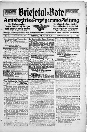 Briesetal-Bote vom 15.07.1920