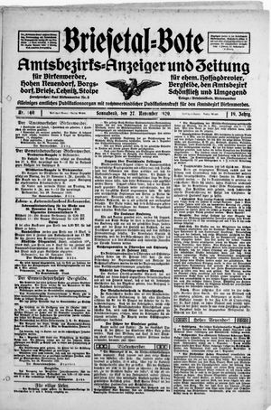 Briesetal-Bote vom 27.11.1920