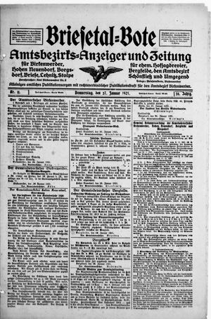 Briesetal-Bote vom 27.01.1921