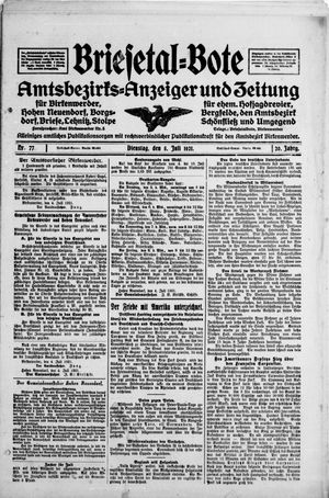 Briesetal-Bote vom 05.07.1921