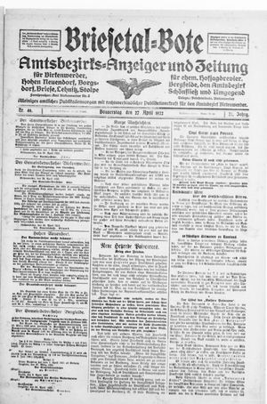 Briesetal-Bote on Apr 27, 1922