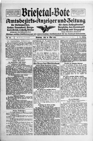 Briesetal-Bote vom 16.05.1922
