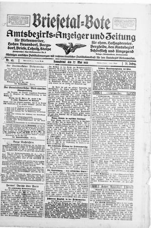 Briesetal-Bote vom 27.05.1922