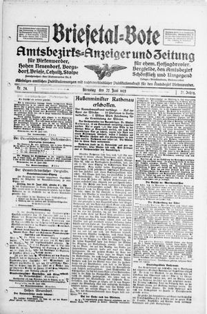 Briesetal-Bote vom 27.06.1922