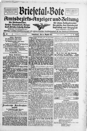 Briesetal-Bote vom 19.08.1922