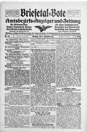 Briesetal-Bote vom 05.09.1922