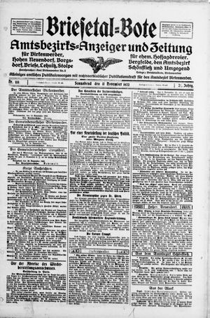 Briesetal-Bote vom 11.11.1922