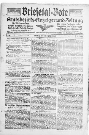 Briesetal-Bote vom 12.12.1922