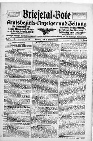 Briesetal-Bote vom 19.12.1922