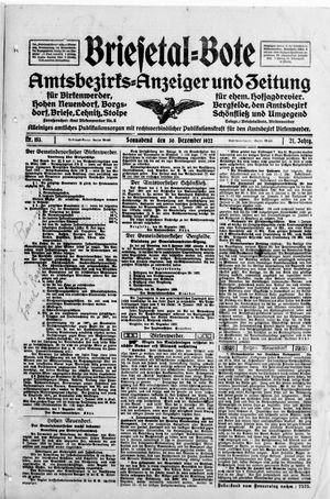Briesetal-Bote vom 30.12.1922