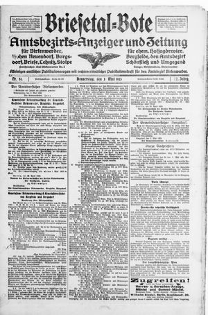 Briesetal-Bote vom 03.05.1923