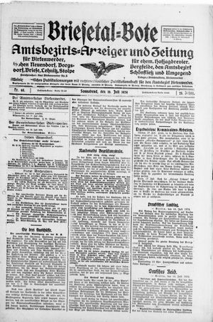 Briesetal-Bote vom 19.07.1924