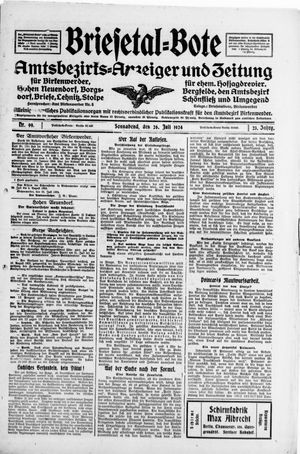 Briesetal-Bote vom 26.07.1924