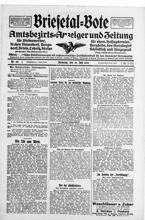 Briesetal-Bote vom 29.07.1924