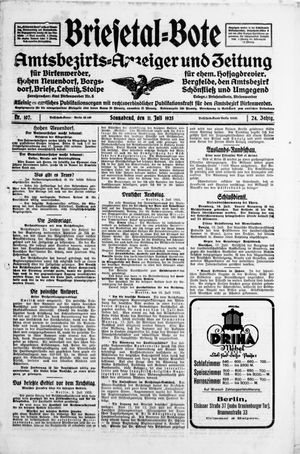 Briesetal-Bote vom 11.07.1925