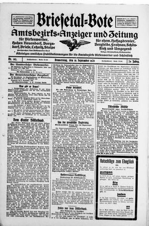 Briesetal-Bote vom 10.09.1925