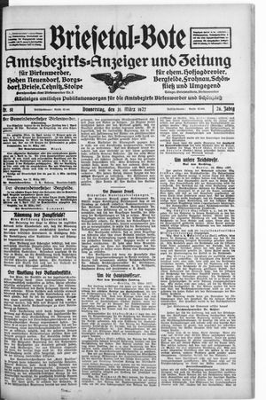 Briesetal-Bote vom 31.03.1927