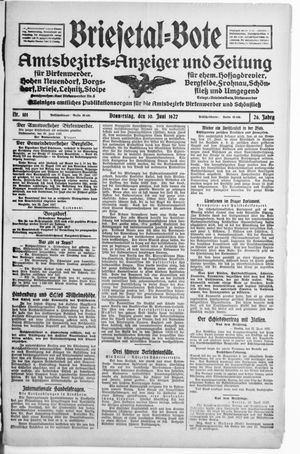 Briesetal-Bote vom 30.06.1927