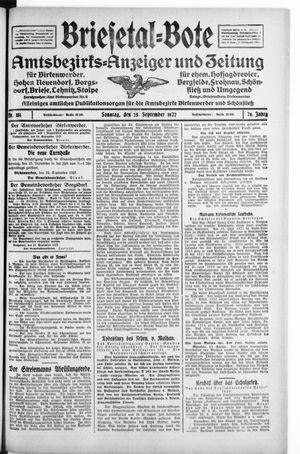 Briesetal-Bote vom 25.09.1927