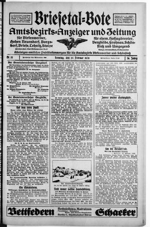 Briesetal-Bote on Feb 24, 1929