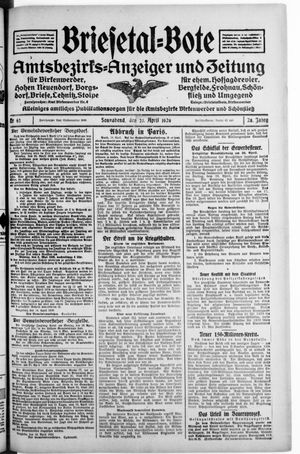 Briesetal-Bote vom 20.04.1929