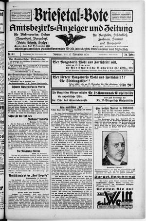 Briesetal-Bote vom 17.11.1929