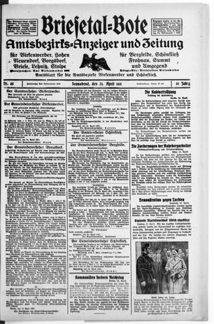 Briesetal-Bote vom 25.04.1931