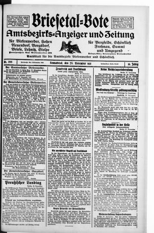 Briesetal-Bote vom 28.11.1931