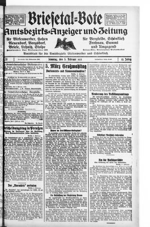 Briesetal-Bote on Feb 5, 1933